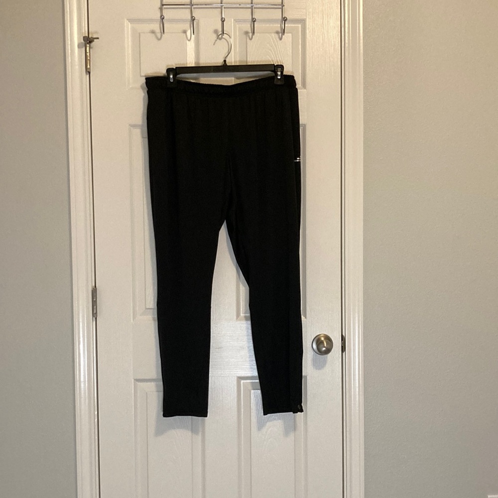 Bcg mens athletic pants, black, jogger, draw string, pockets, 2XL, polyester